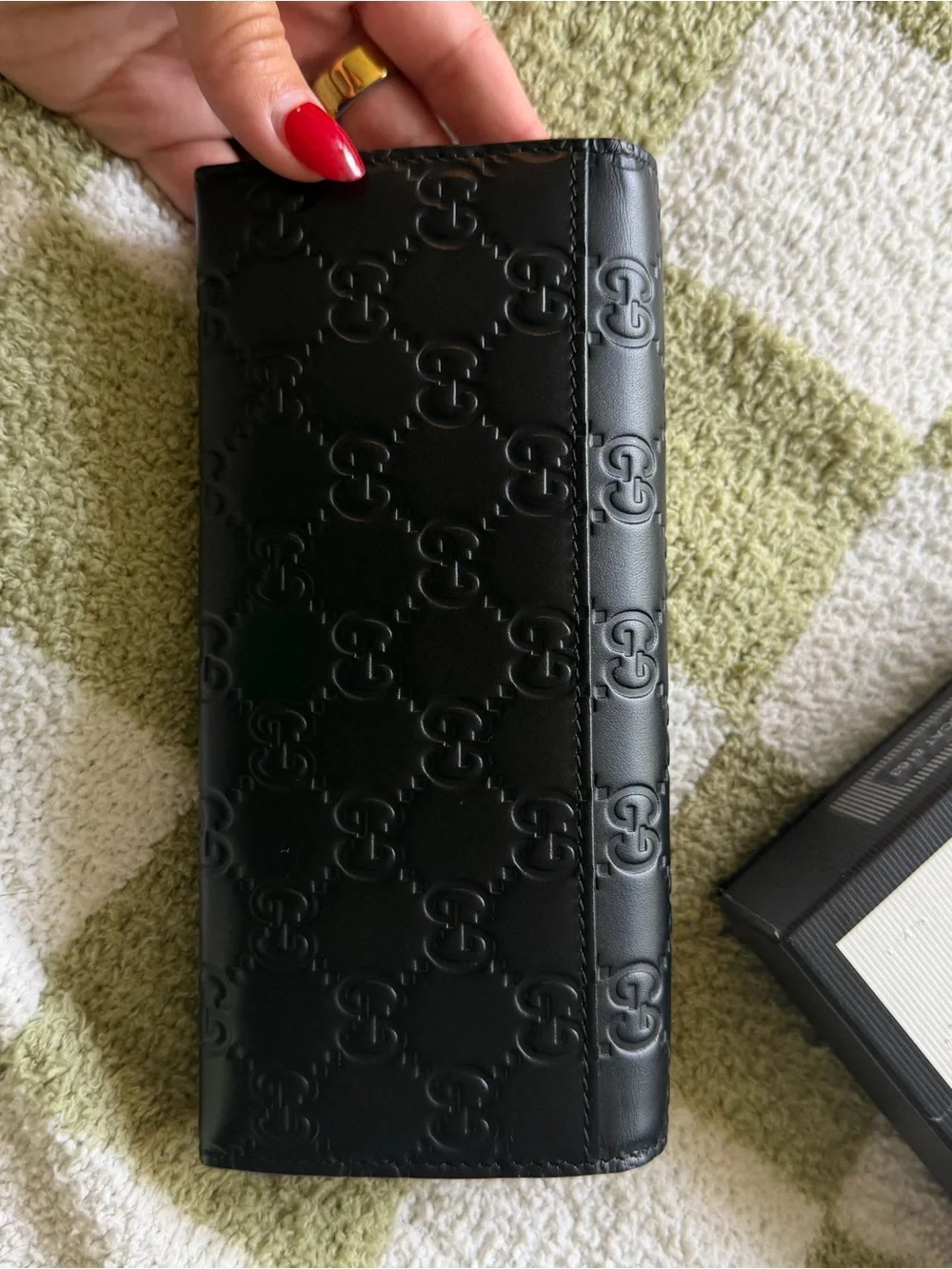 Gucci Black Embossed GG Continental Wallet - Picture 5 of 9